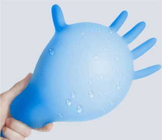 Guante disponible azul sin polvo del nitrilo del examen médico sin polvo