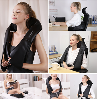 Cinturón de Shiatsu para amasar portátil, cinturón masajeador de golpeteo Hadad para todo el cuerpo, cinturón de masaje eléctrico para hombros y cuello