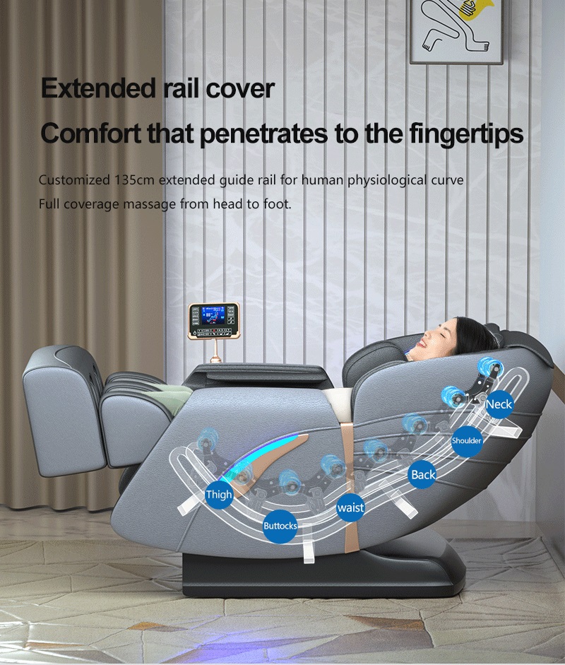 Silla masajeadora de gravedad cero para uso doméstico, presión de aire, Control táctil LCD, terapia de calor, silla masajeadora relajante con música, 2022