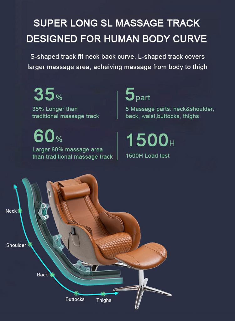 Nuevo sofá de masaje de ocio de tendencia de rotación de 360 ​​grados, sofá de masaje Shiatus de cuerpo entero reclinable eléctrico con diente azul