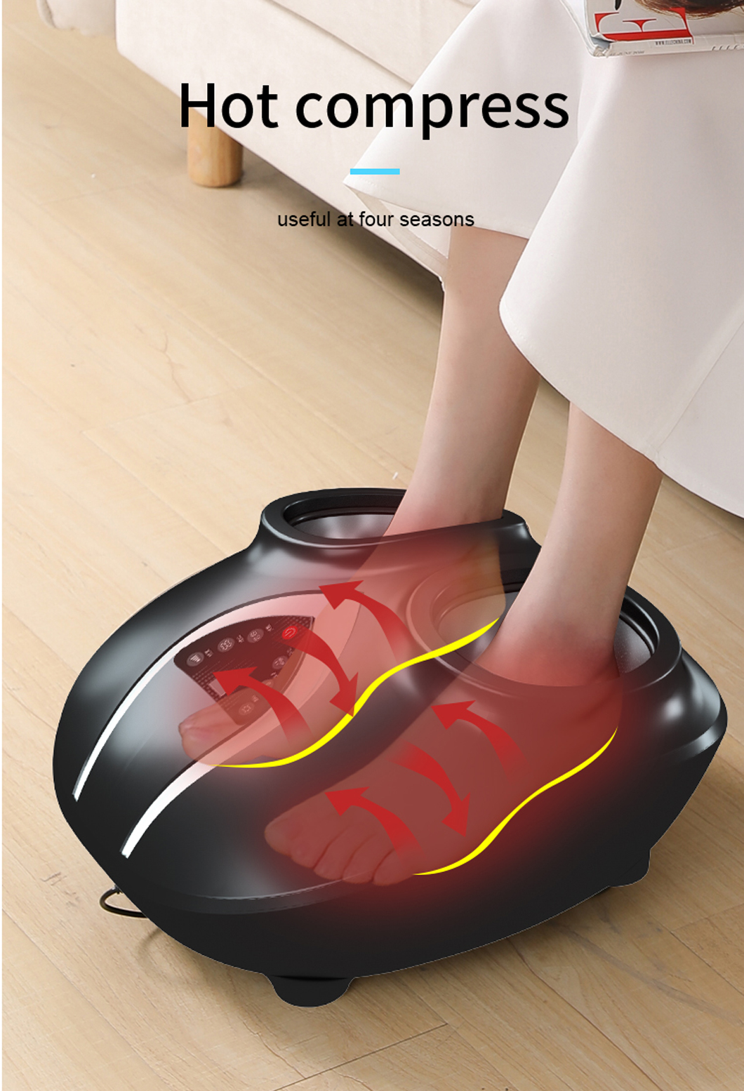Masajeador portátil de plata para pies y piernas